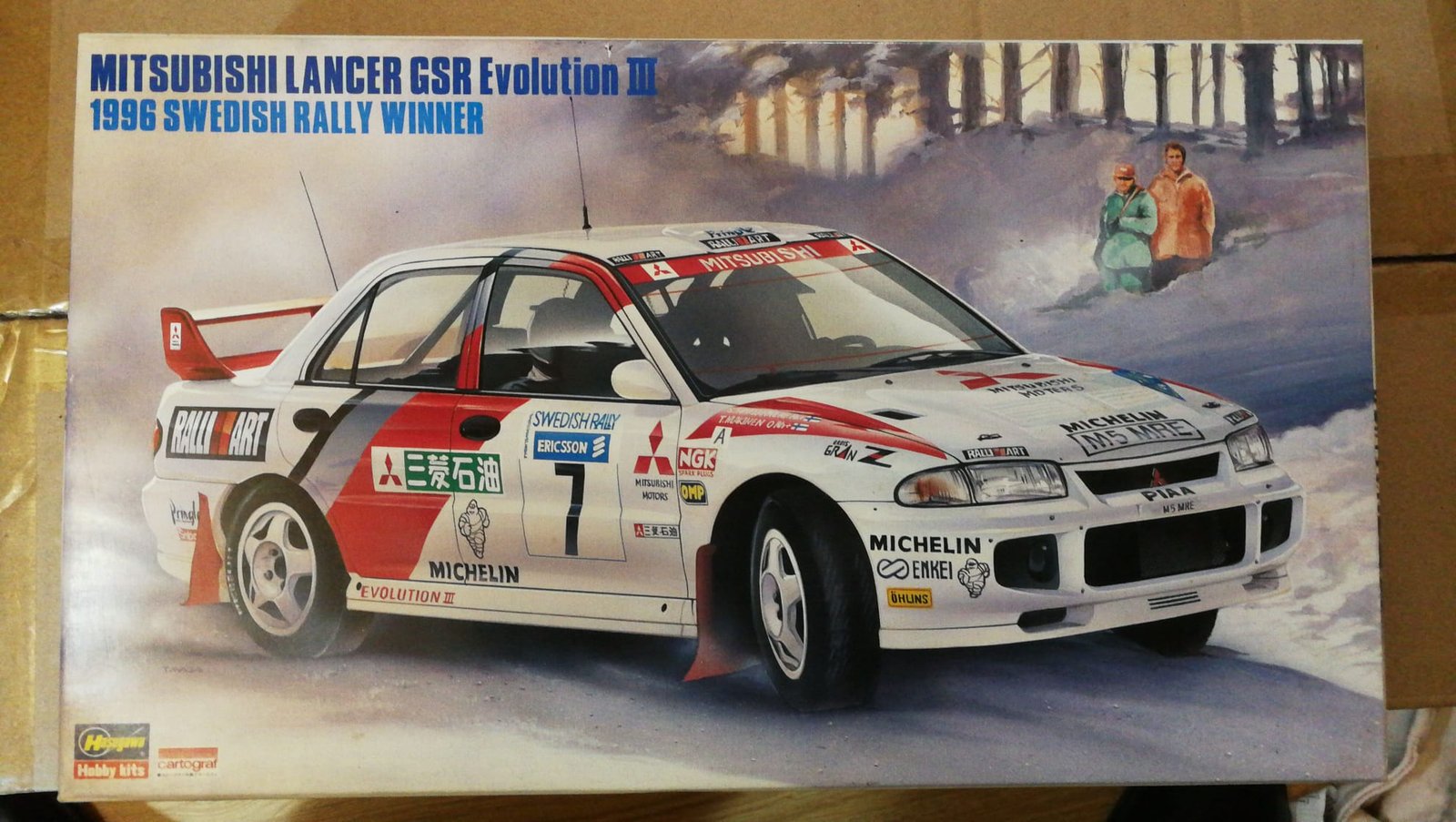 Maqueta Hasegawa Mitsubishi Lancer GSR Evolution III 1996 Swedish Rally winner - Imagen 2